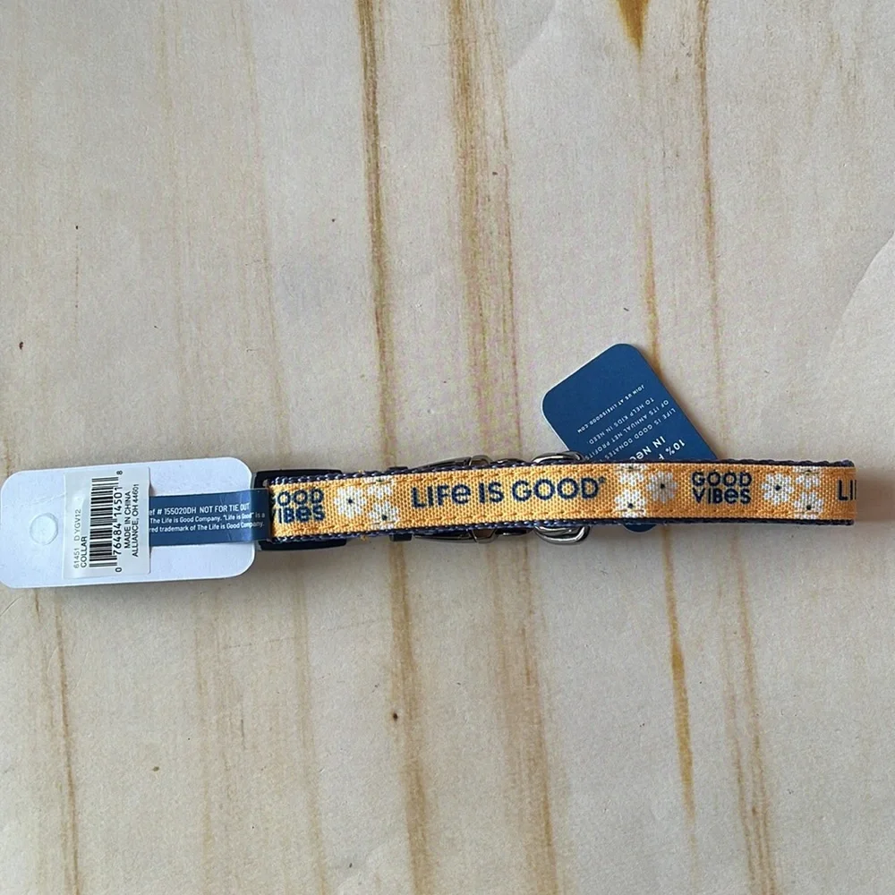Life is Good Daisy Dog Collar- Baja Yellow